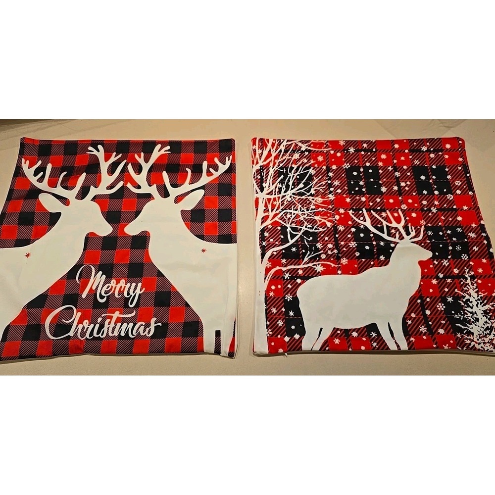 Christmas Holliday Decorations Pillow Covers 18''x18'' - Set of 2‎